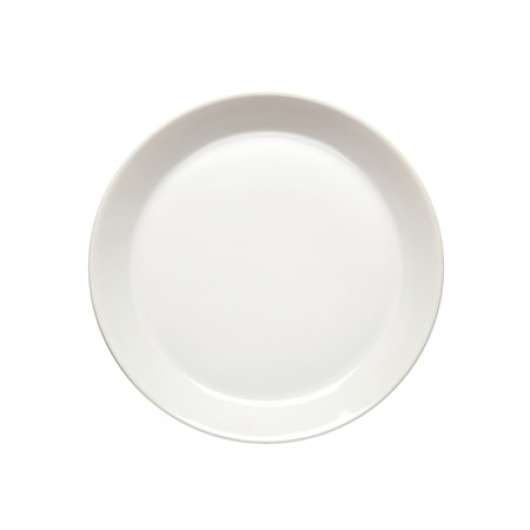Assiett 20 cm med kant vit