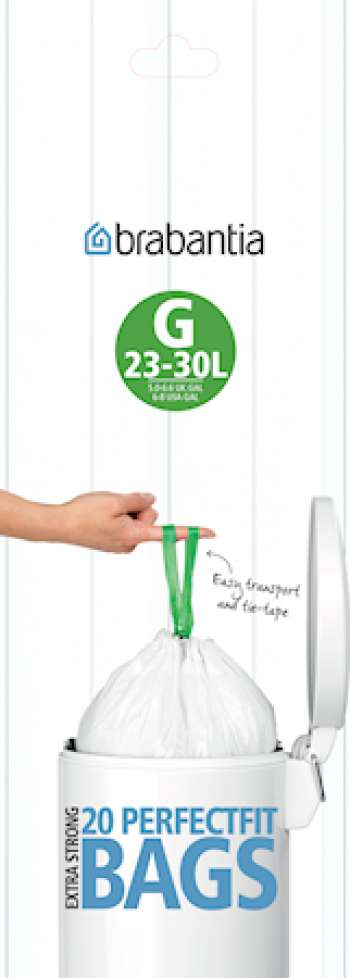 Avfallspåsar G, 23-30Ltr [Dispenser Pack med 40 påsar] White