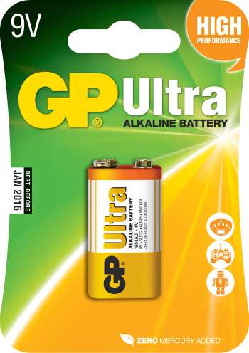 Batteri GP Alkaline Ultra 6LR61 9V