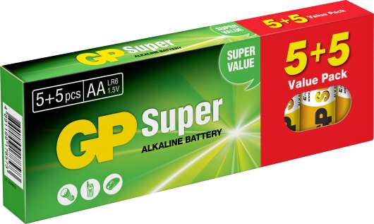 Batteri GP Alkaliner AA, 5+5-p