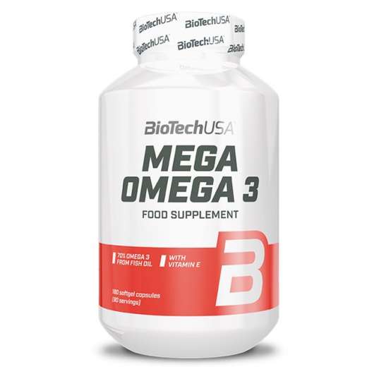 BioTechUSA Mega Omega 3, 180 caps, Omega-3 & Fettsyror