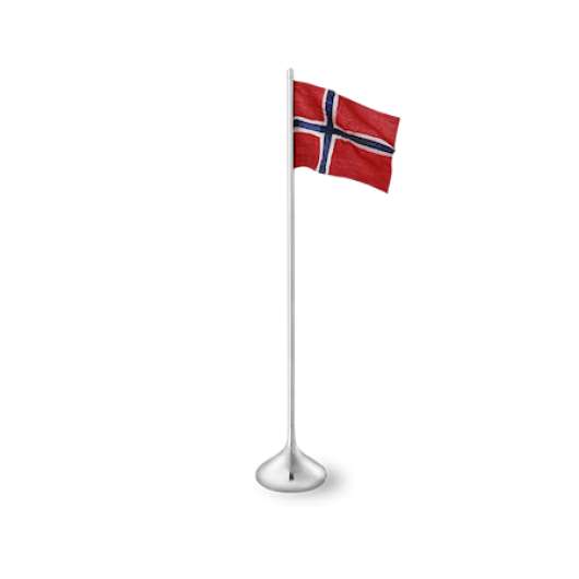 Bordsflagga norsk H35 silverfärgad