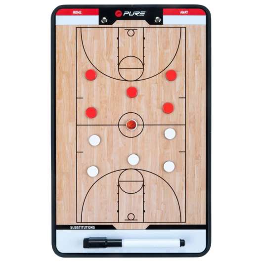 Dubbelsidig taktikplatta för basket 35x22 cm