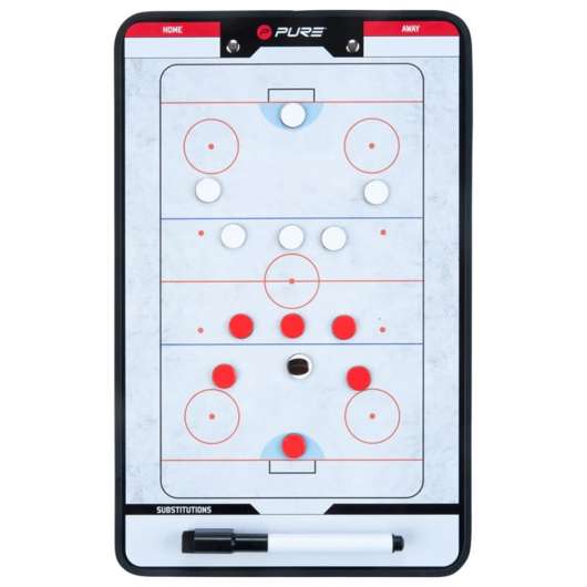 Dubbelsidig taktikplatta för ishockey 35x22 cm