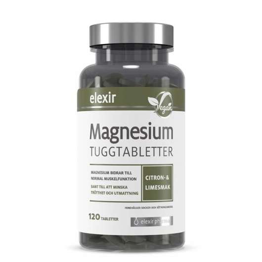 Elexir Pharma Magnesium Tuggtabletter, 120 tabs, Mineraler