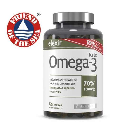 Elexir Pharma Omega-3 Forte, 132 caps, Omega-3 & Fettsyror
