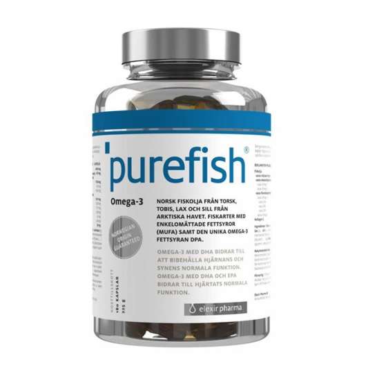 Elexir Pharma Pure Fish, 180 caps, Omega-3 & Fettsyror