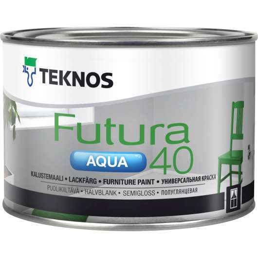 Färg Teknos Futura Aqua 40 Bas 1 Halvblank täckfärg 0,45L