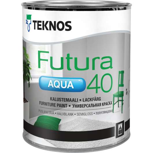 Färg Teknos Futura Aqua 40 Bas 3 Halvblank täckfärg 0,9L