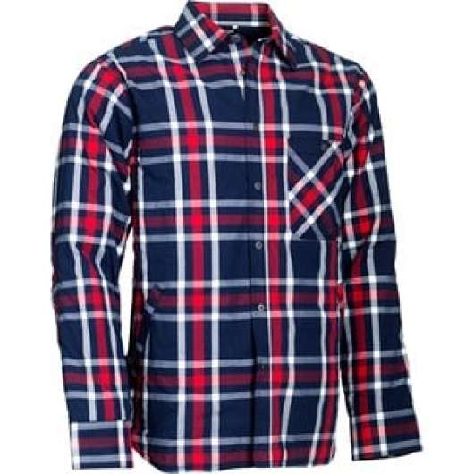 Flanellskjorta G1880 Fodrad, Blå/röd - röd, L