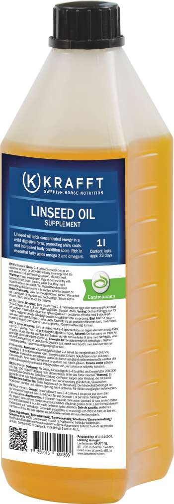 Fodertillskott Krafft Linseed Oil 1L