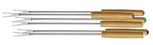 Fondue-gafflar, träskaft, 6-pack