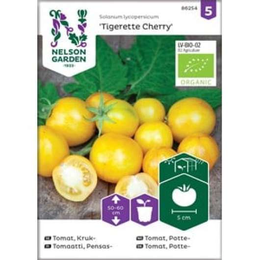 Fröer Nelson Garden Körsbärstomat Tigerette Cherry Organic