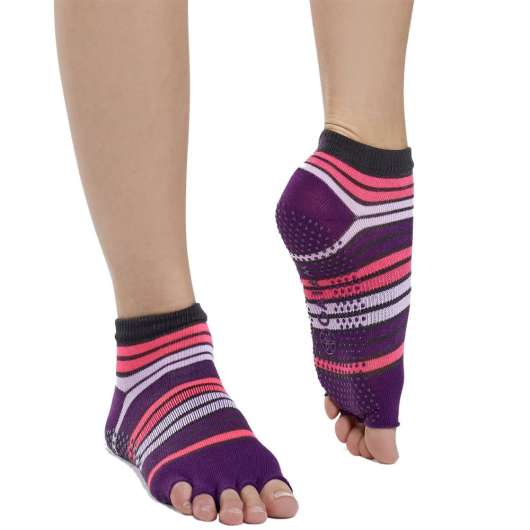 Gaiam Purple Toeless Yoga Socks 