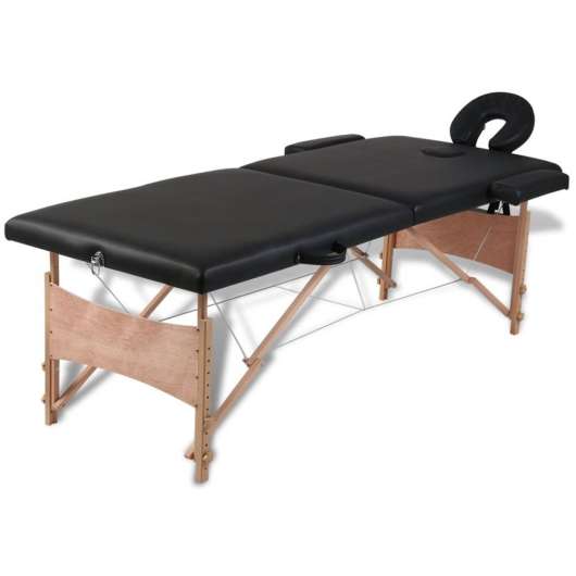 Hopfällbar massagebänk med 2 sektioner träram