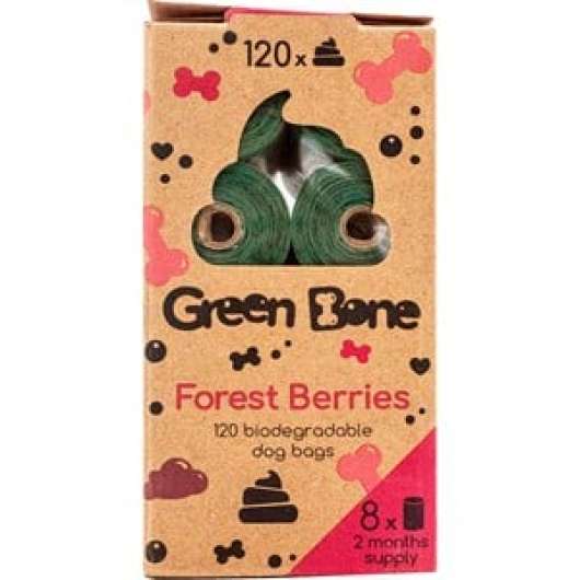 Hundbajspåsar Green Bone Forest Berries 8 rullar/120 påsar