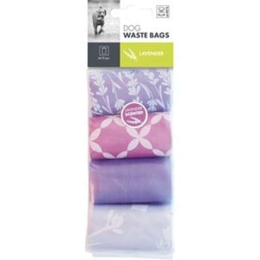 Hundbajspåsar M-Pets Lavendel, 4x15-pack