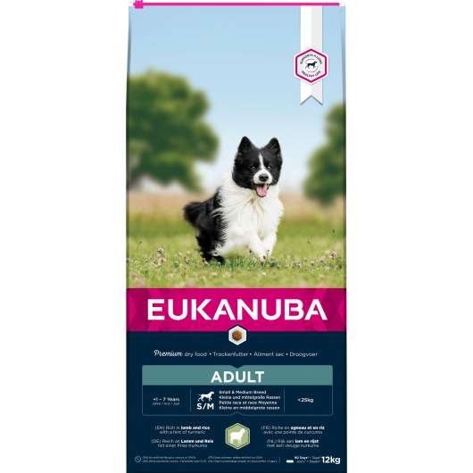 Hundfoder Eukanuba Adult S/M Lamb&Rice 12kg