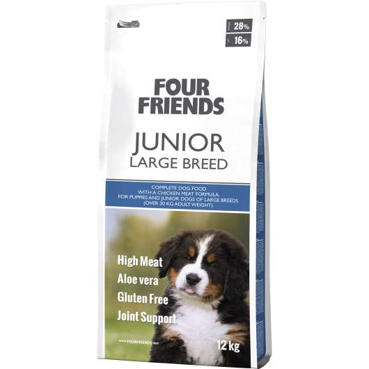 Hundfoder Four Friends Junior L Chicken & Rice 12kg