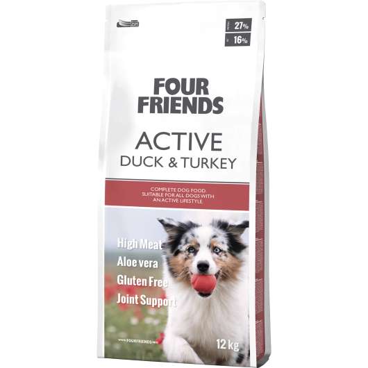 Hundfoder Four Friends Sensitive High Calorie Duck & Turkey 12kg
