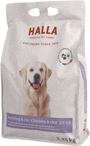 Hundfoder Halla Kyckling & Ris 3,25kg