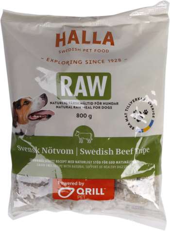 Hundfoder Halla Raw Svensk Nötvom 800g