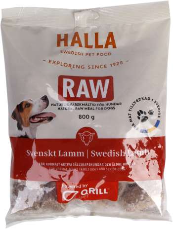 Hundfoder Halla Raw Svenskt Lamm 800g