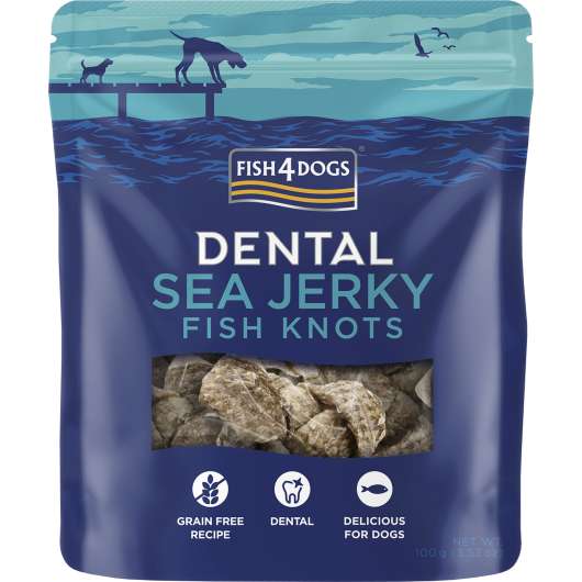 Hundgodis Fish4Dogs Dental Sea Jerky Fish Knots 100g
