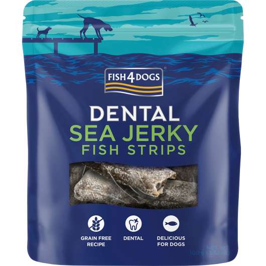 Hundgodis Fish4Dogs Dental Sea Jerky Fish Strips 100g