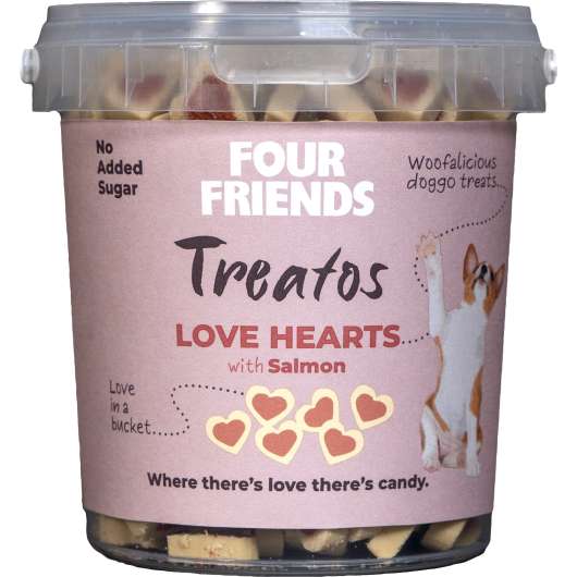 Hundgodis Four Friends Love Hearts 500g