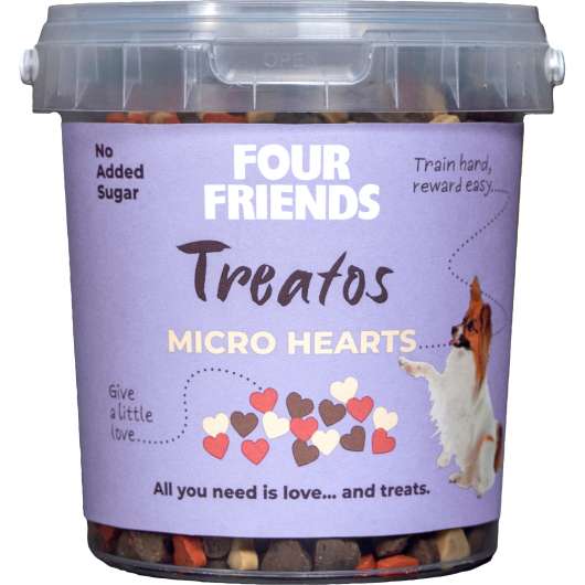 Hundgodis Four Friends Micro Hearts 500g