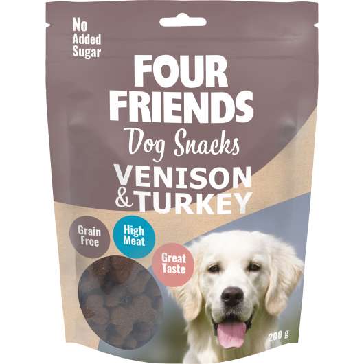 Hundgodis Four Friends Snacks Venison/Turkey 200g