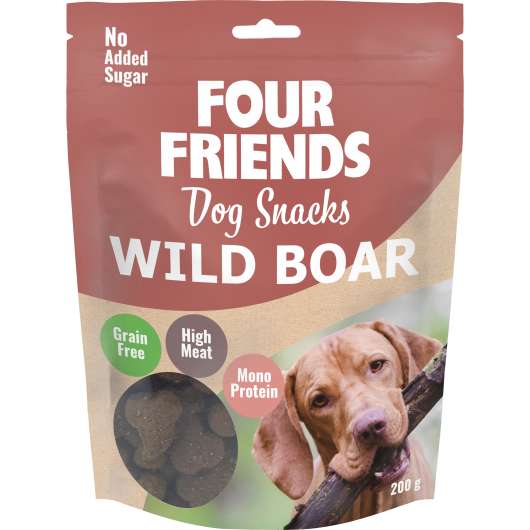 Hundgodis Four Friends Snacks Wild Boar 200g