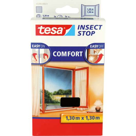Insektsnät till fönster Tesa Svart 130x130cm 1-p