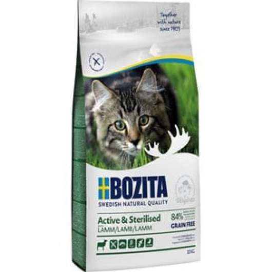 Kattmat Bozita Feline Active and Sterilised Lamm, 10 kg