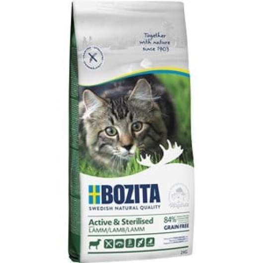 Kattmat Bozita Feline Active and Sterilised Lamm, 2 kg