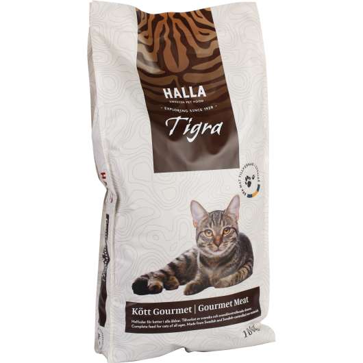 Kattmat Halla Tigra Kattunge & Adult Kött Gourmet 10kg