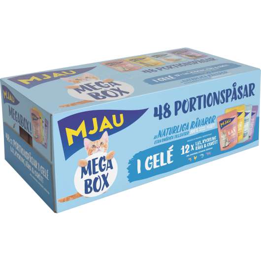 Kattmat Mjau Adult Megabox Kött/Fisk i gelé 48x85g