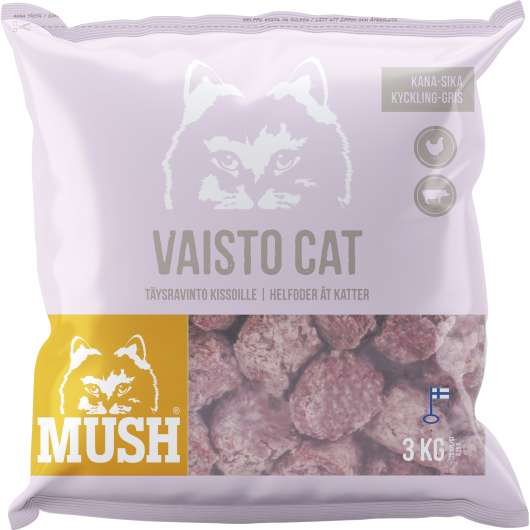 Kattmat Mush Vaisto Cat Rosa Kyckling/Gris 3kg