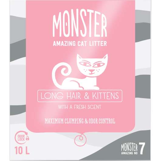 Kattsand Monster Long Hair & Kitten Scented 10L