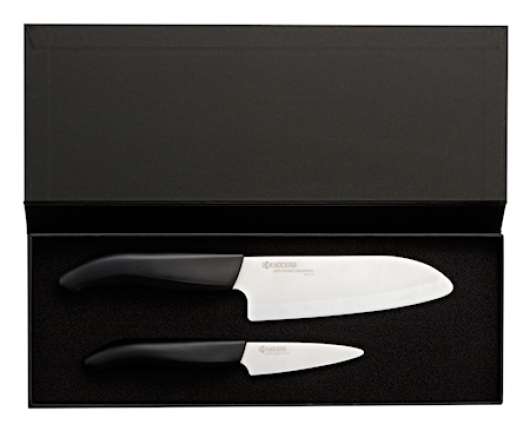Knivset, 7,5 cm + 14 cm svart handtag