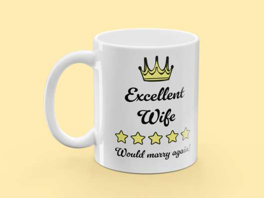Mugg med Tryck - Excellent Wife