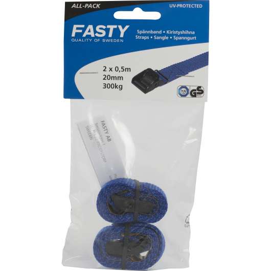 Spännband Fasty Allpack Blå 50cm 2-p