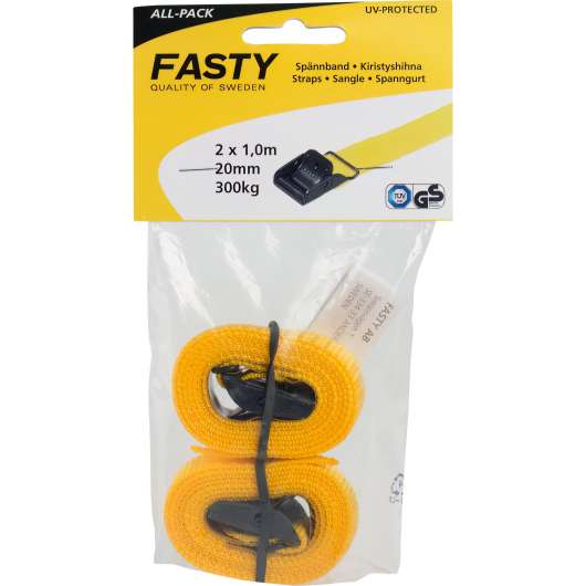 Spännband Fasty Allpack Gul 100cm 2-p