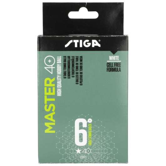 STIGA Master 6-pack ABS 1-star, Bordtennisbollar