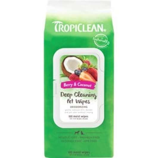 Tvättlappar TropiClean Djuprengörande, 100-pack