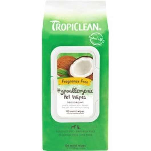 Tvättlappar TropiClean Hypoallergenic, 100-pack