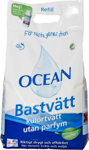 Tvättmedel Ocean Bastvätt Oparfymerad Refill 6,2kg