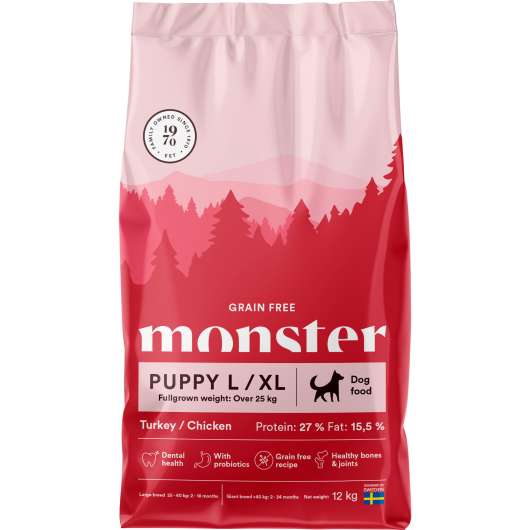 Valpfoder Monster Puppy L/XL Turkey/Chicken 12kg